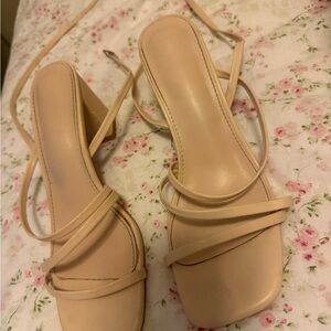 Chic Beige Strappy Heels